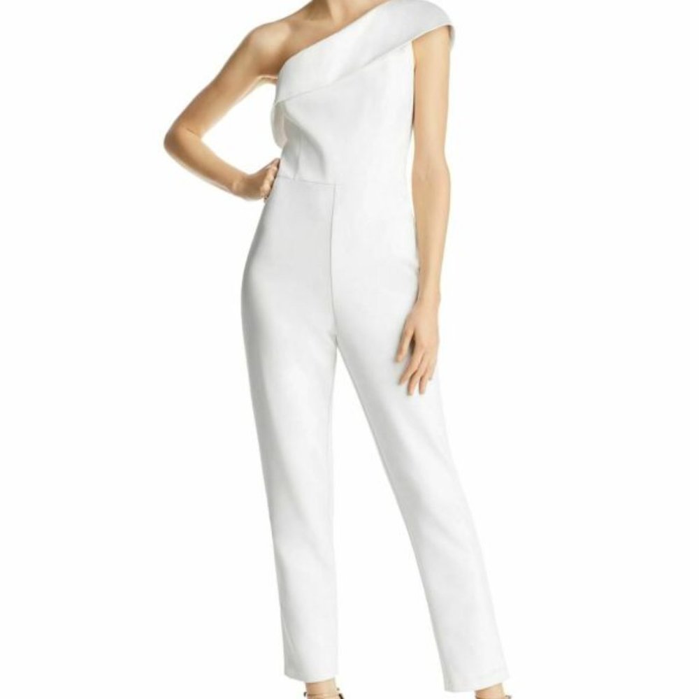 Adrianna Papell One-Shoulder Jumpsuit (white)